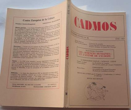 Les "Sciences humaines" et l'avenir de l'Europe - copertina