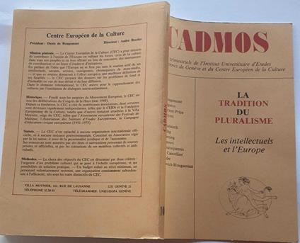 La tradition du pluralisme. Les intellectuels et l'Europe - copertina