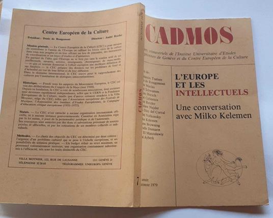 L' Europe et les intellectuels. Une conversation avec Milko Kelemen - copertina