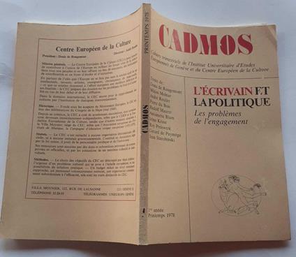 L' écrivain et la politique. Les problèmes de l'engagement - copertina