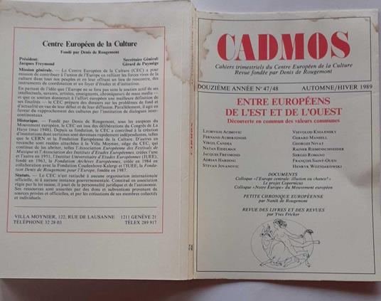 Entre européens de l'est et de l'ouest - copertina