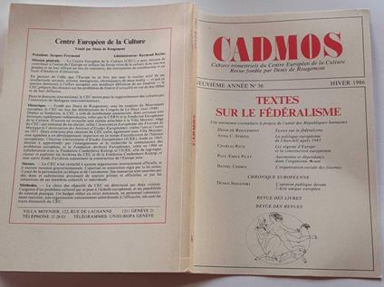 Textes sur le fédéralisme - copertina