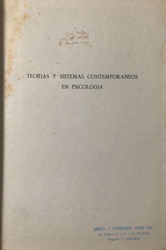Teorias y sistemas contemporaneos en psicologia - Benjamin B. Wolman - copertina