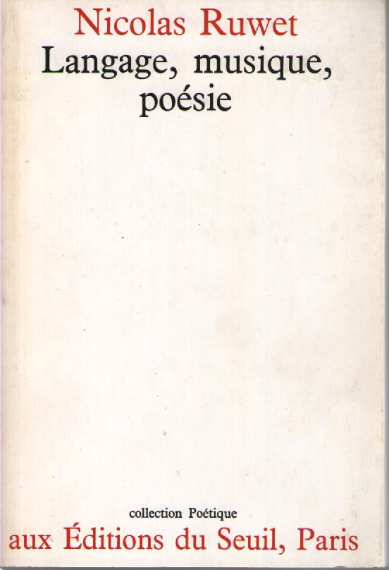 Langage, musique, poésie