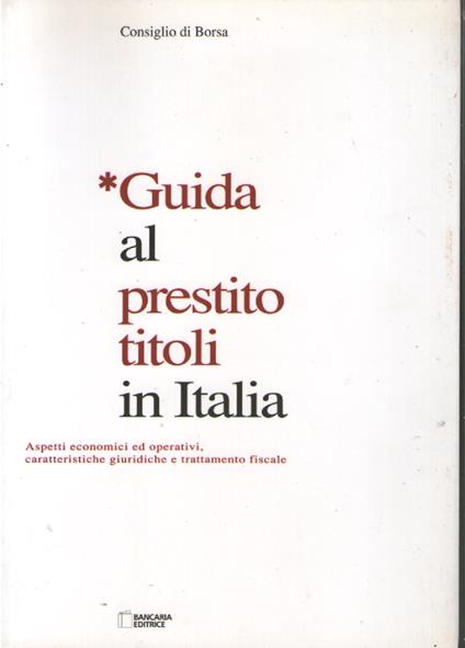 Guida al prestito titoli in Italia - copertina