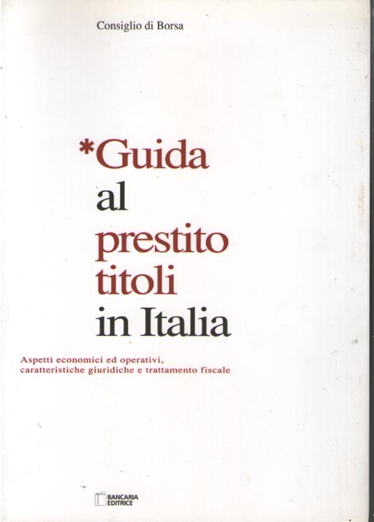 Guida al prestito titoli in Italia - copertina