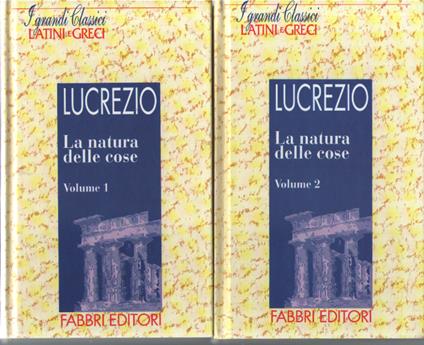 La natura delle cose, 2 voll - Tito Lucrezio Caro - copertina