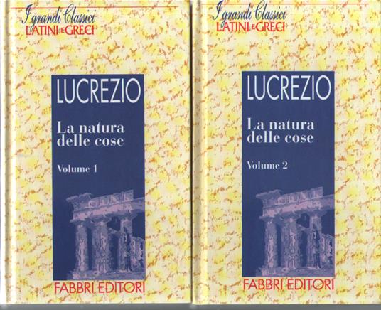 La natura delle cose, 2 voll - Tito Lucrezio Caro - copertina