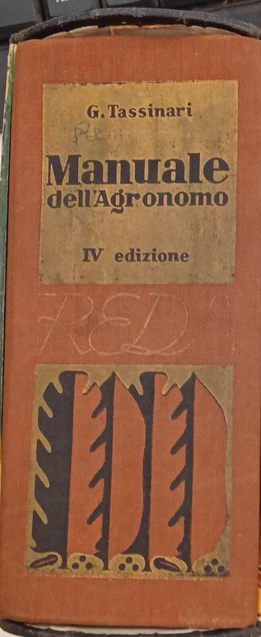 Manuale dell'agronomo - Giuseppe Tassinari - copertina