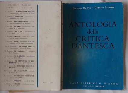 Antologia della critica dantesca - copertina