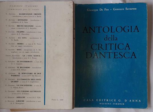 Antologia della critica dantesca - copertina