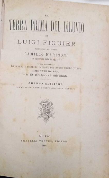 La terra prima del diluvio - Luigi Figuier - copertina