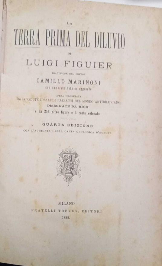 La terra prima del diluvio - Luigi Figuier - copertina