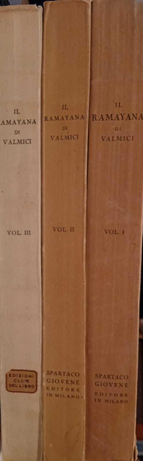 Il Ramayana di Valmici tradotto da Giuseppe Gorresio (3 volumi) - copertina