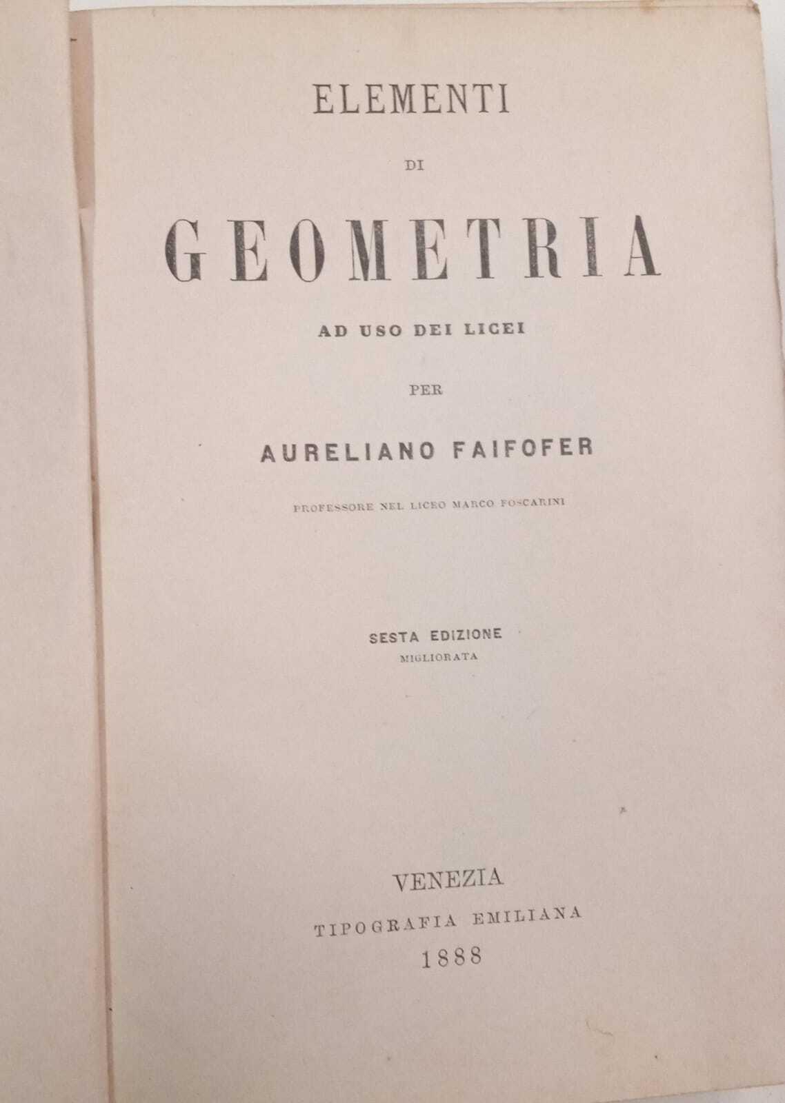 Elelementi di geometria ad uso dei licei