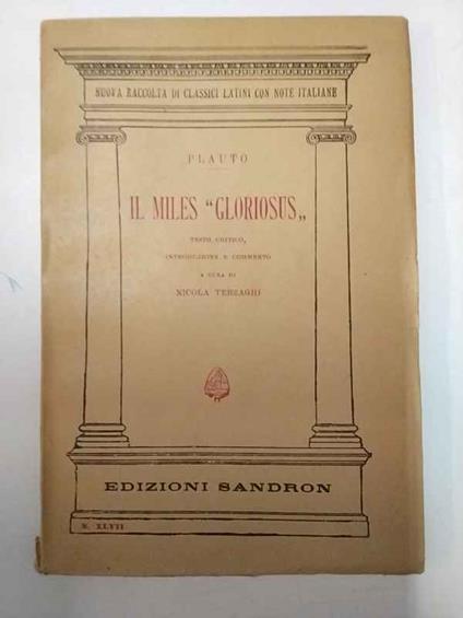 Il miles gloriosus - T. Maccio Plauto - copertina