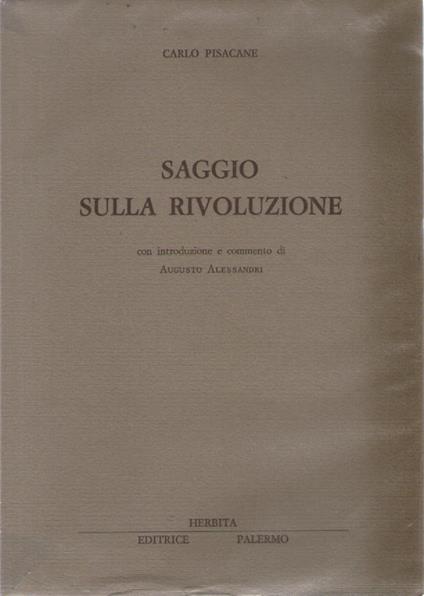 Saggio sulla rivoluzione - Carlo Pisacane - copertina