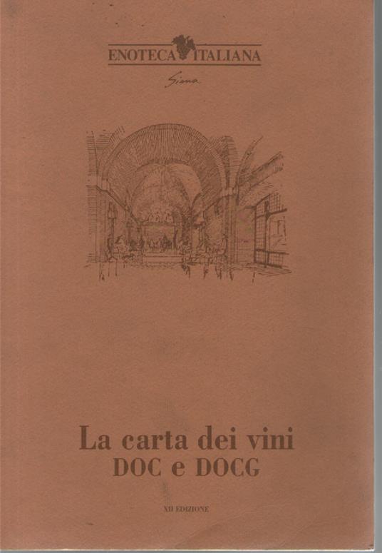 La carta dei vini DOC e DOCG - copertina