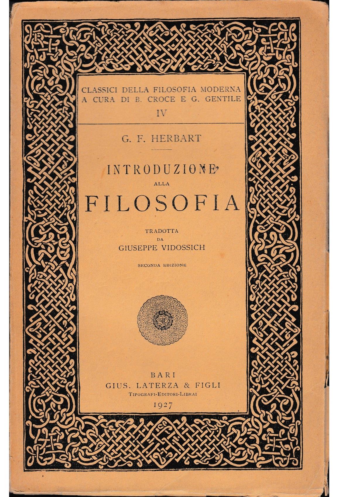 Introduzione alla filosofia. Tradotta da G. Vidossich. Seconda edizione