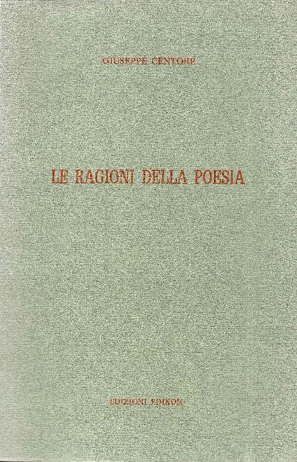 Le ragioni della poesia - Giuseppe Centore - copertina