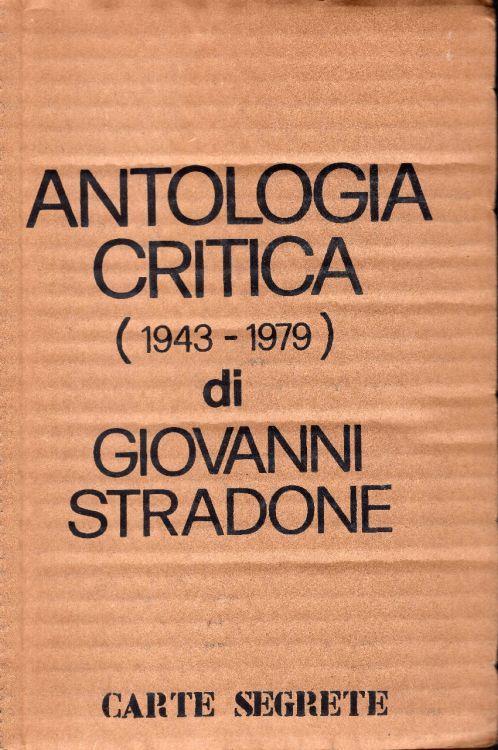 Antologia critica (1943-1979) di Giovanni Stradone - copertina