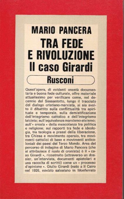 Tra fede e rivoluzione Il caso Girardi - Mario Pancera - copertina