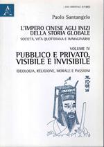 L' impero cinese agli inizi della storia globale. Società, vita quotidiana e immaginario: 4 Pubblico e privato, visibile e invisibile : ideologia, religione, morale e passion