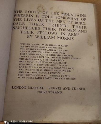 The Roots Of The Mountains Wherein Is Told Somewhat Of The Lives Of The Men Of Burgdale Their Friends Their Neighbours Their Foemen And Their Fellows In Arms - William Morris - copertina