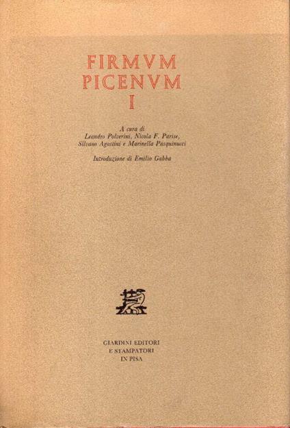 Firmum Picenum 1. Introduzione di Emilio Gabba - copertina
