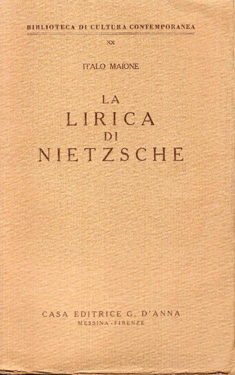 La lirica di Nietzsche - Italo Maione - copertina