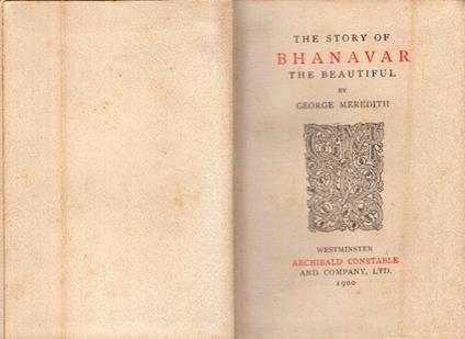 The Story of Bhanavar the Beautiful - George Meredith - copertina
