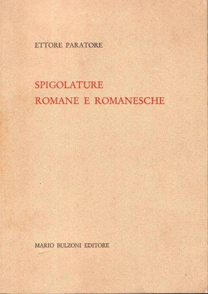 Spigolature romane e romanesche - Ettore Paratore - copertina