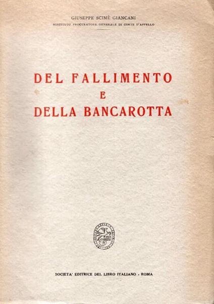 Del fallimento e della bancarotta - copertina