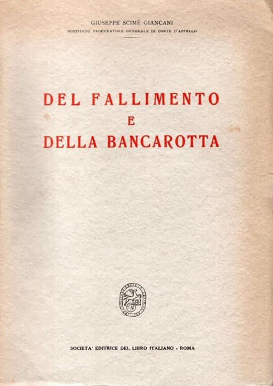 Del fallimento e della bancarotta - copertina