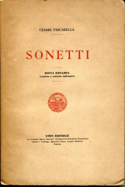 Sonetti. Nuova ristampa riveduta e corretta dall'autore - Cesare Pascarella - copertina
