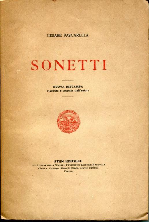 Sonetti. Nuova ristampa riveduta e corretta dall'autore - Cesare Pascarella - copertina