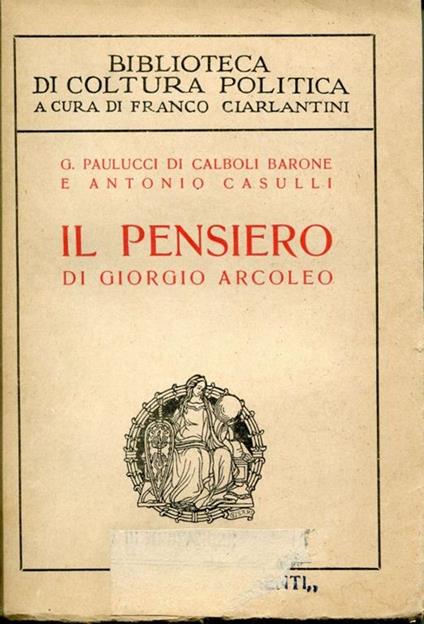 Il pensiero di Giorgio Arcoleo - copertina