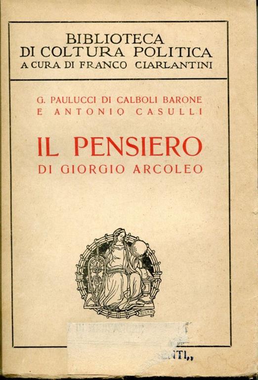 Il pensiero di Giorgio Arcoleo - copertina