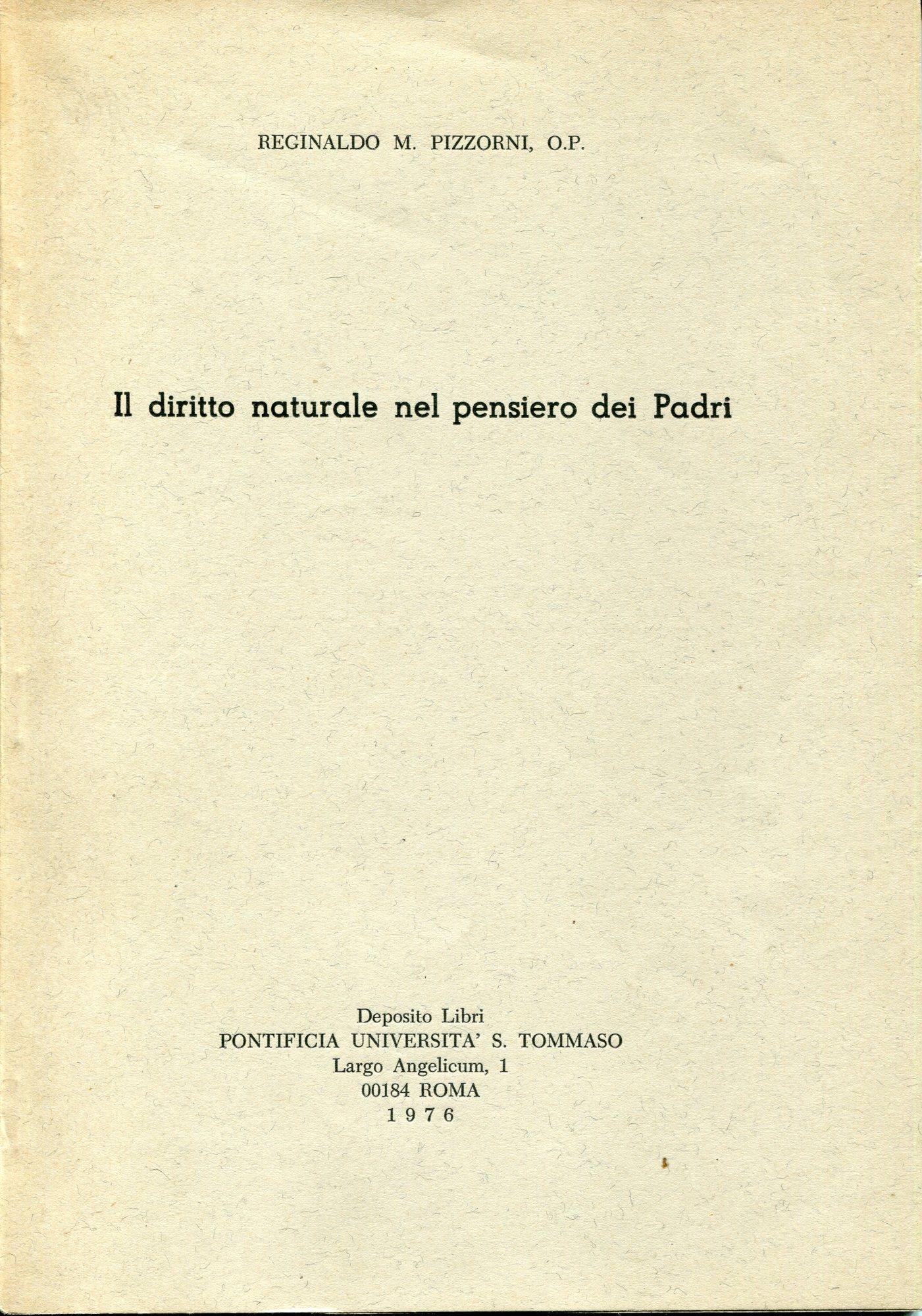 Il diritto naturale nel pensiero dei Padri