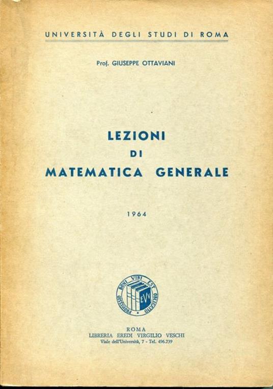 Lezioni di matematica generale - Giuseppe Ottaviani - copertina