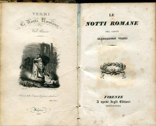 Le notti romane del conte Alessandro Verri - Alessandro Verri - copertina