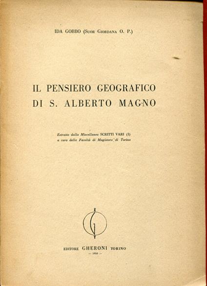 Il pensiero geografico di S. Alberto Magno - copertina