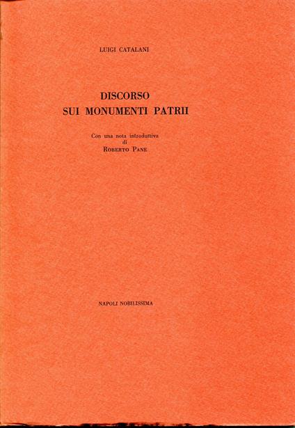 Discorso sui monumenti patrii - Luigi Catalani - copertina
