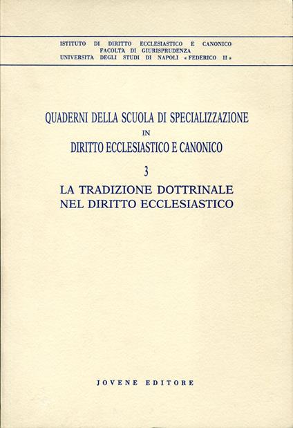 La tradizione dottrinale del diritto ecclesiastico - copertina