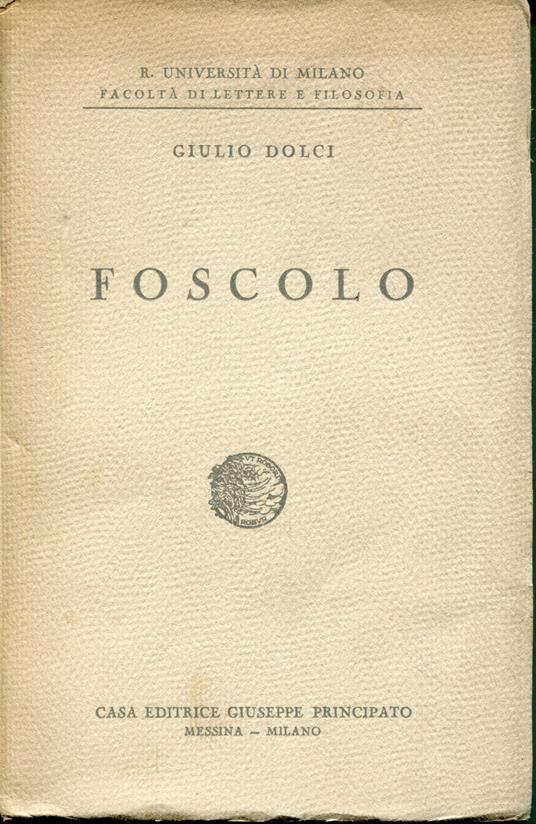 Foscolo - Giulio Dolci - copertina
