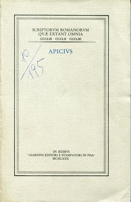 Apicius - copertina