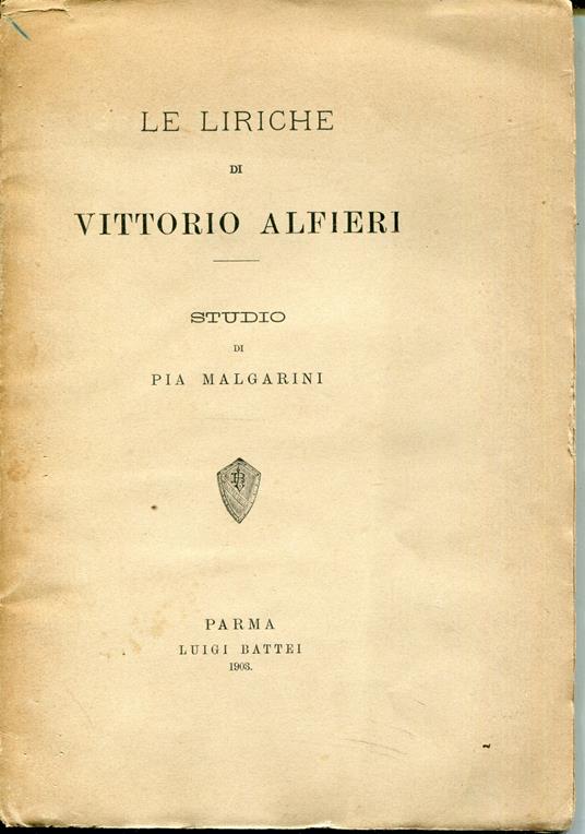 Le liriche di Vittorio Alfieri - copertina