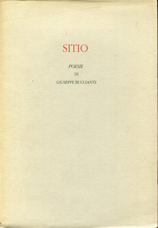 Sitio - Giuseppe Bucciante - copertina