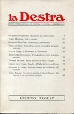 La Destra, rivista internazionale di cultura e politica, n. 1/1971 - Inedito Proust