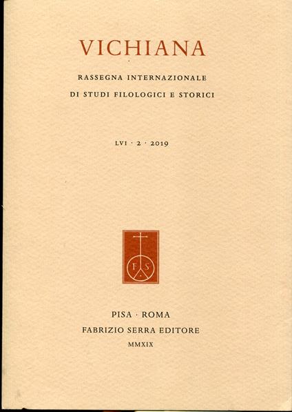 Vichiana. Rassegna internazionale di studi filologici e storici. LVI - 2 - 2019 - copertina